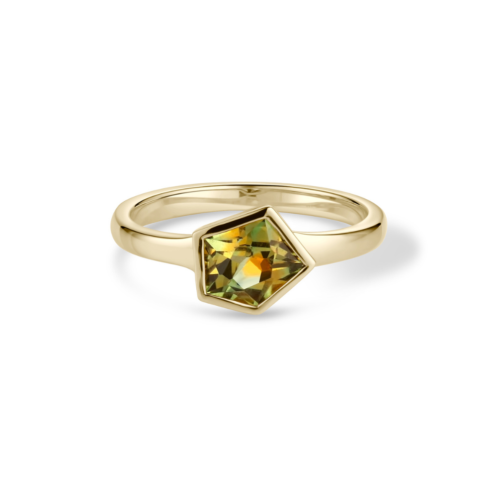 Montana Sapphire Geocut Mirage Ring