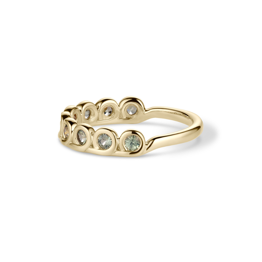Grey Blue Sapphire Coil Band