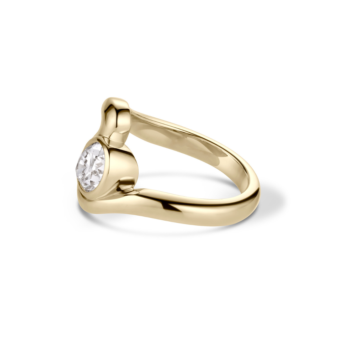 Wavy Oval Solitaire Custom Engagement Ring