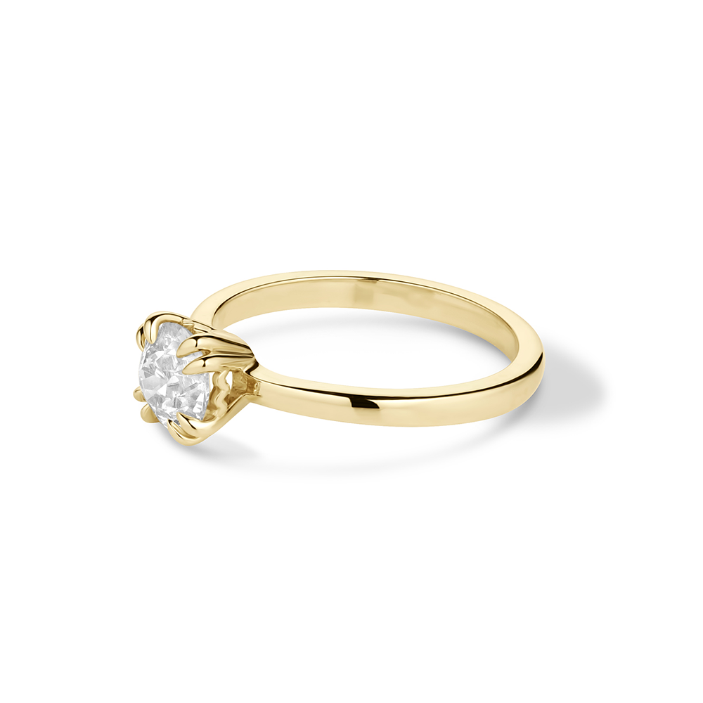 Old Euro White Diamond Loretta Engagement Ring