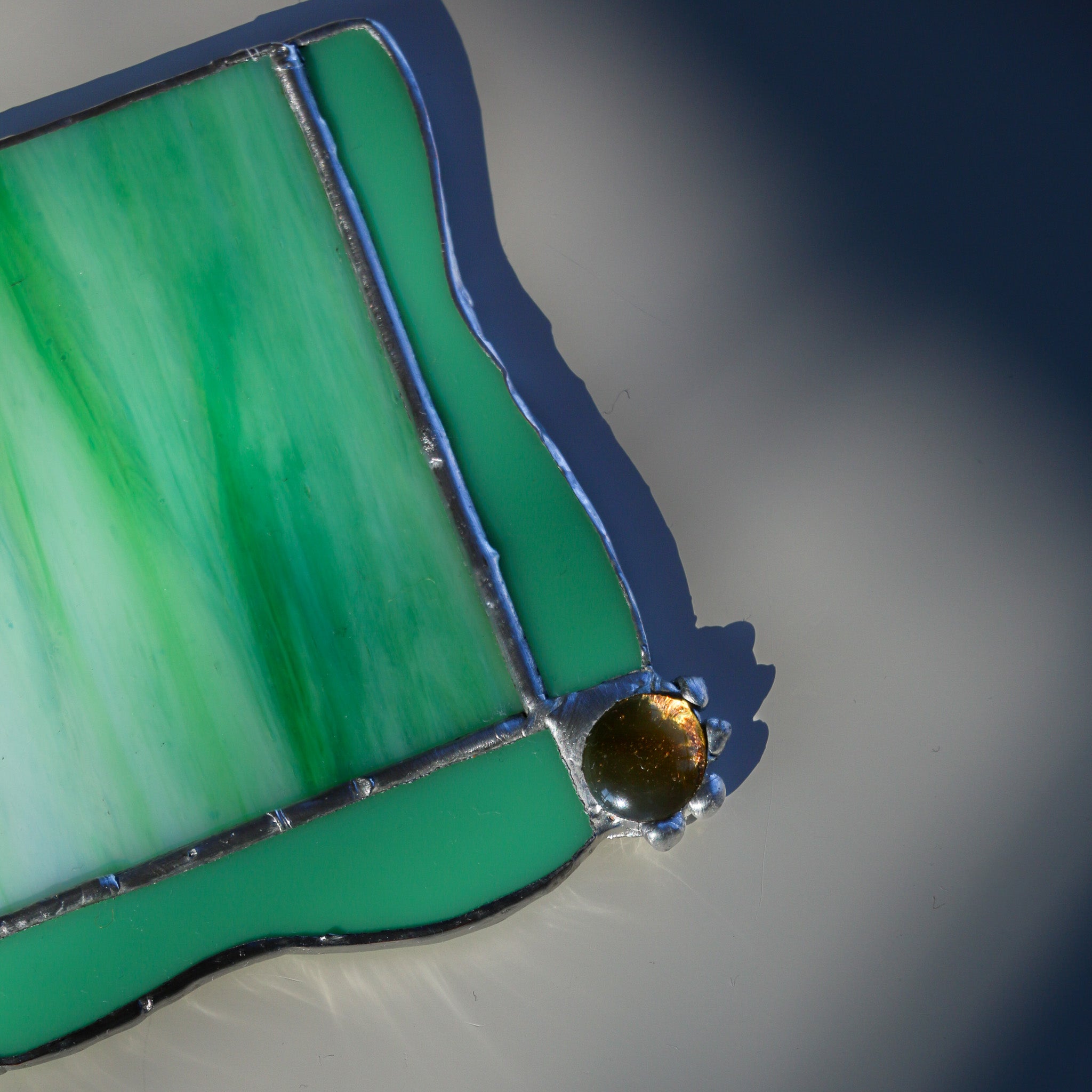 Stained Glass Coaster Set - Green Marble