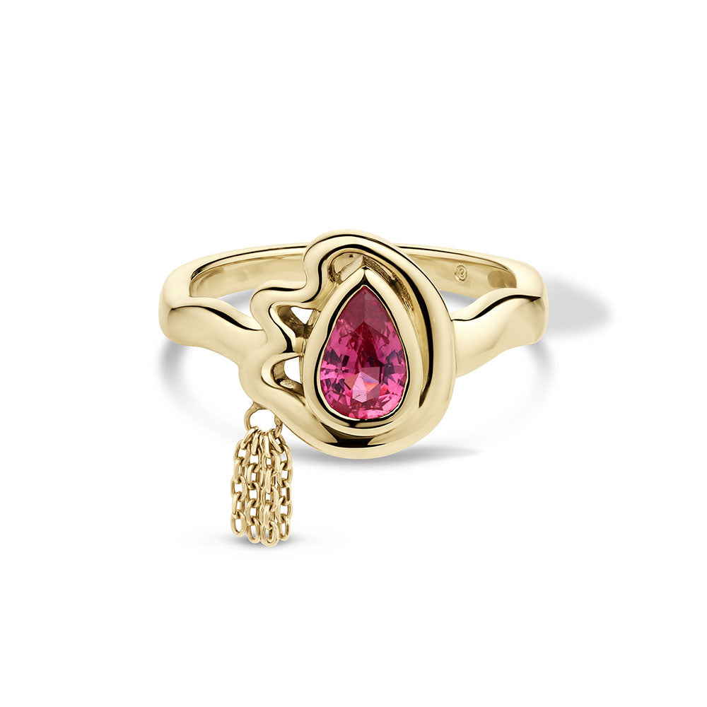 Aldisa Pink Sapphire Tassel Ring