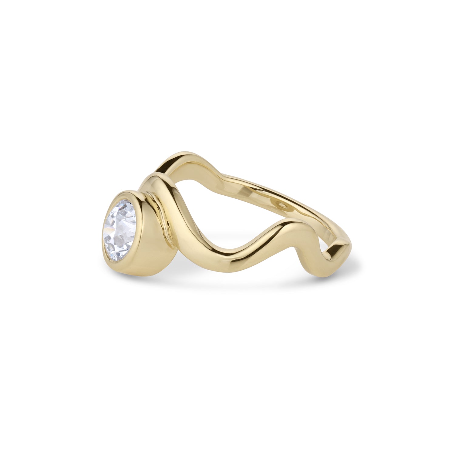 Old Euro White Diamond Drift Engagement Ring