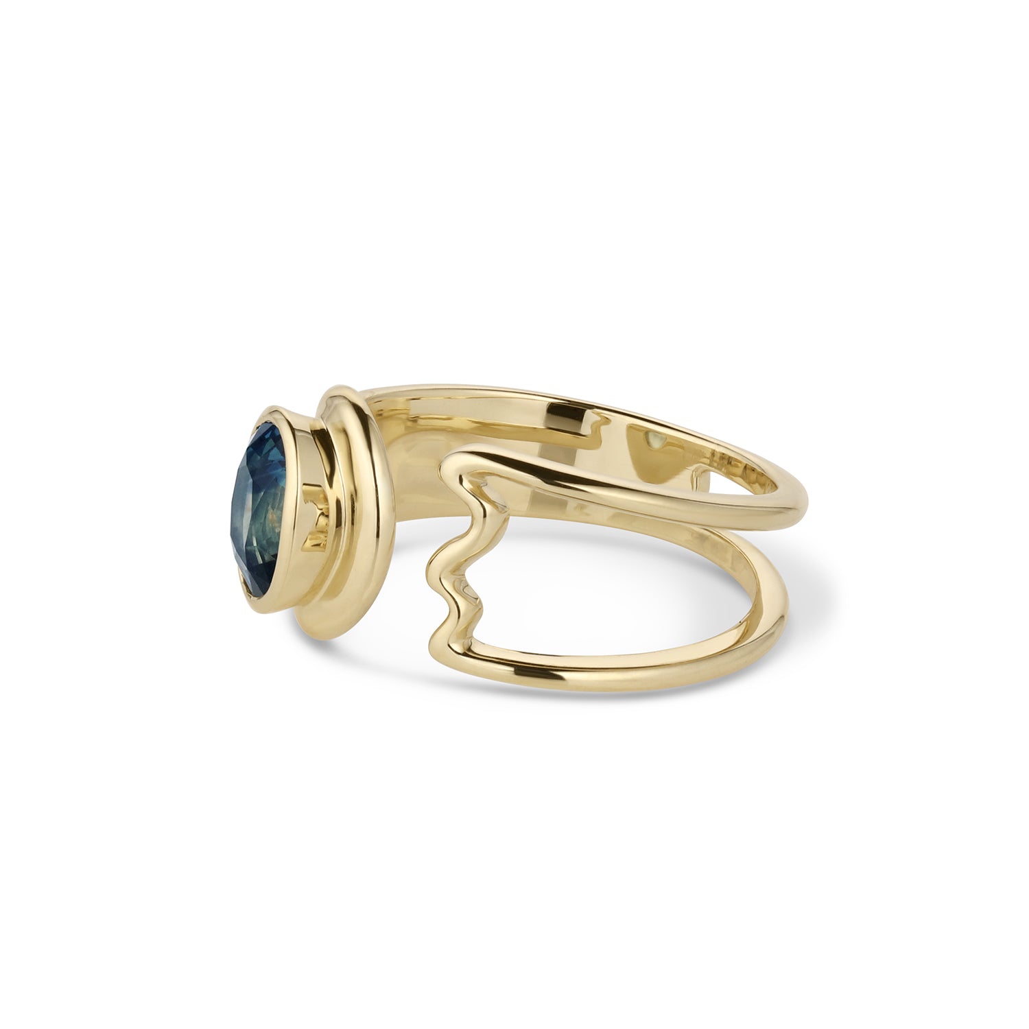 Expanse Rings Teal Sapphire Open Shank Expanse Ring – Crevette Design Studio