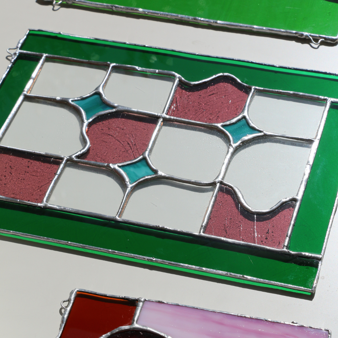 Melty Checkered Window Stained Glass Design – Crevette Design Studio