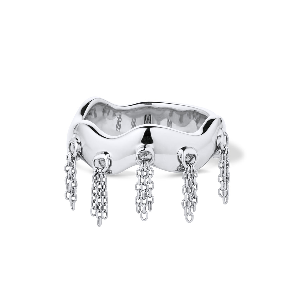 Silver Melibe Wavy Tassel Band